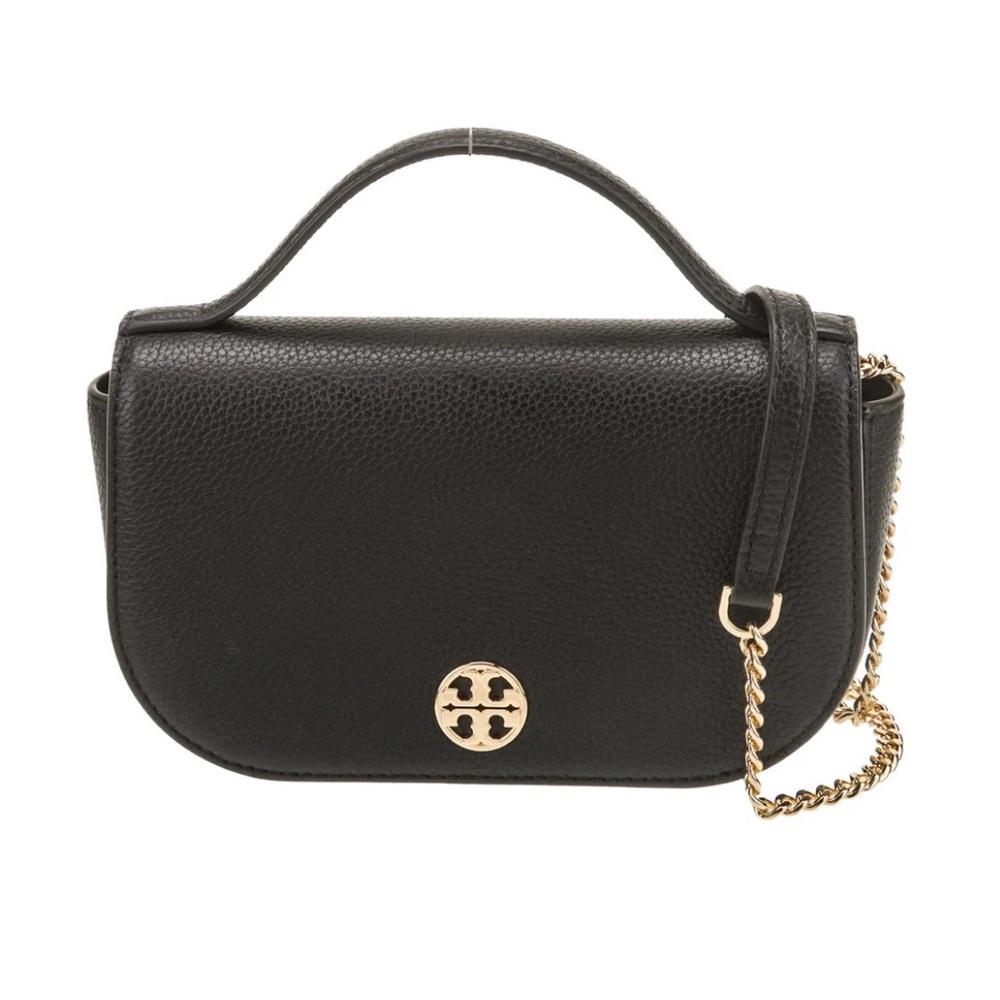NWT Tory Burch Chelsea Pebbled Leather Crossbody Bag - Black - Picture 2 of 4